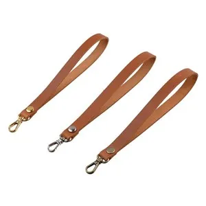 Genuine Leather Wrist Hand Strap Badge Lanyard