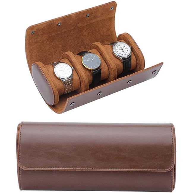 Wholesale Leather Travel Watch Case Roll Organizer For 3 Watches