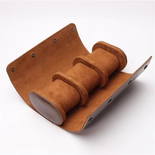 Wholesale Leather Travel Watch Case Roll Organizer For 3 Watches