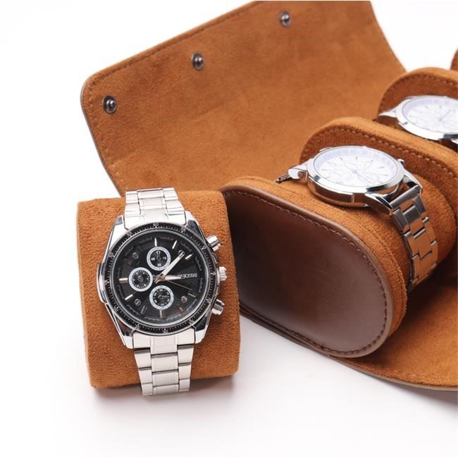 Wholesale Leather Travel Watch Case Roll Organizer For 3 Watches