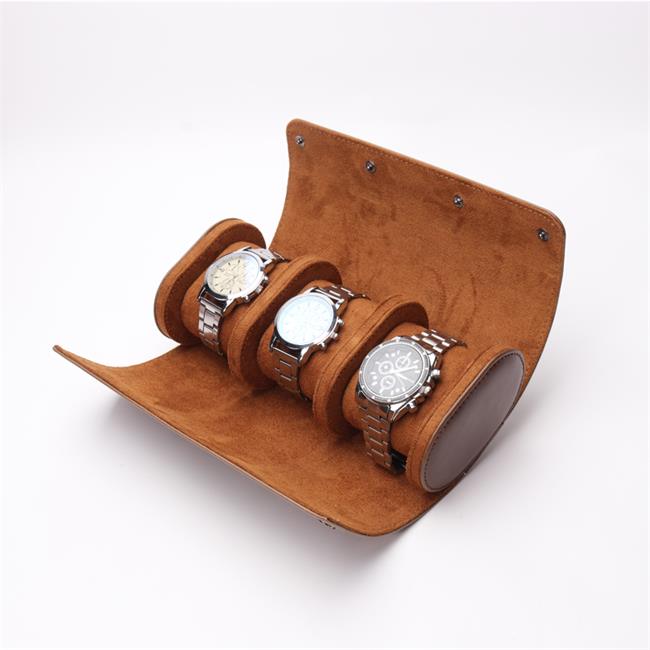 Wholesale Leather Travel Watch Case Roll Organizer For 3 Watches